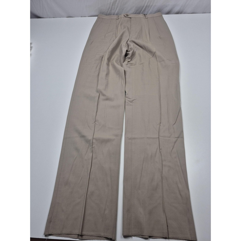 Louis Raphael Dress Pants Mens 34x36 Beige Wool Pleated Giovanni Gabardine NWT